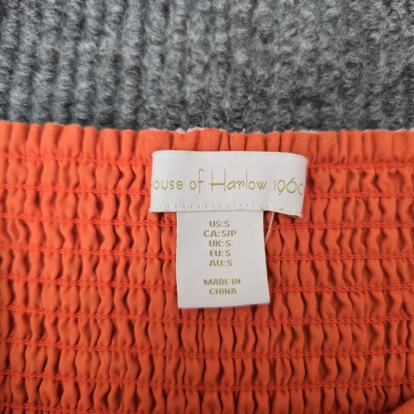 NWT House of Harlow 1960 Berry Palm Romper Womens Small Pink Orange Bow Boho - Picture 7 of 8